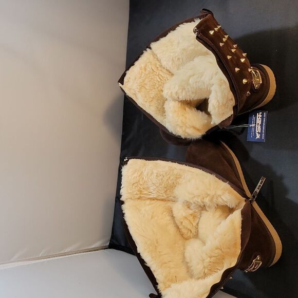 BRAND NEW SHIEKH WOMEN'S FLAT STUDDED BOOT URBAN STUDS - Picture 12 of 13